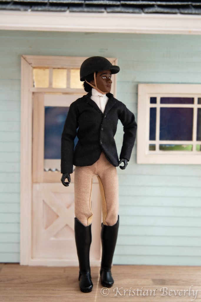 Model Horse Black Doll Rider