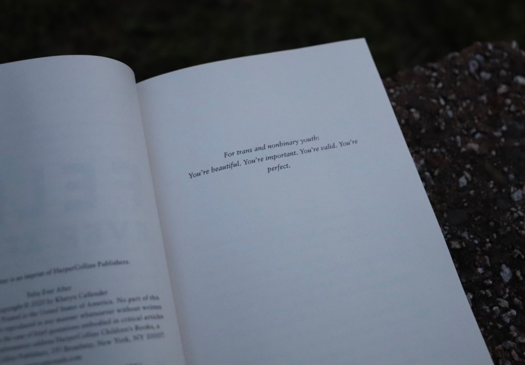 Felix Ever After Book Dedication