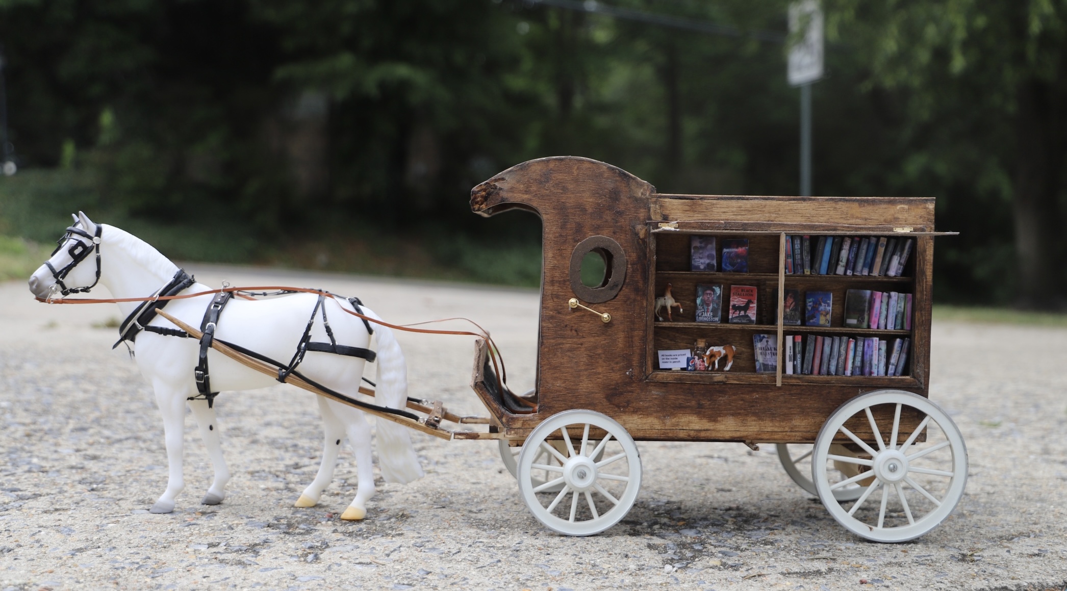 Breyer Snowman with a book cart harness