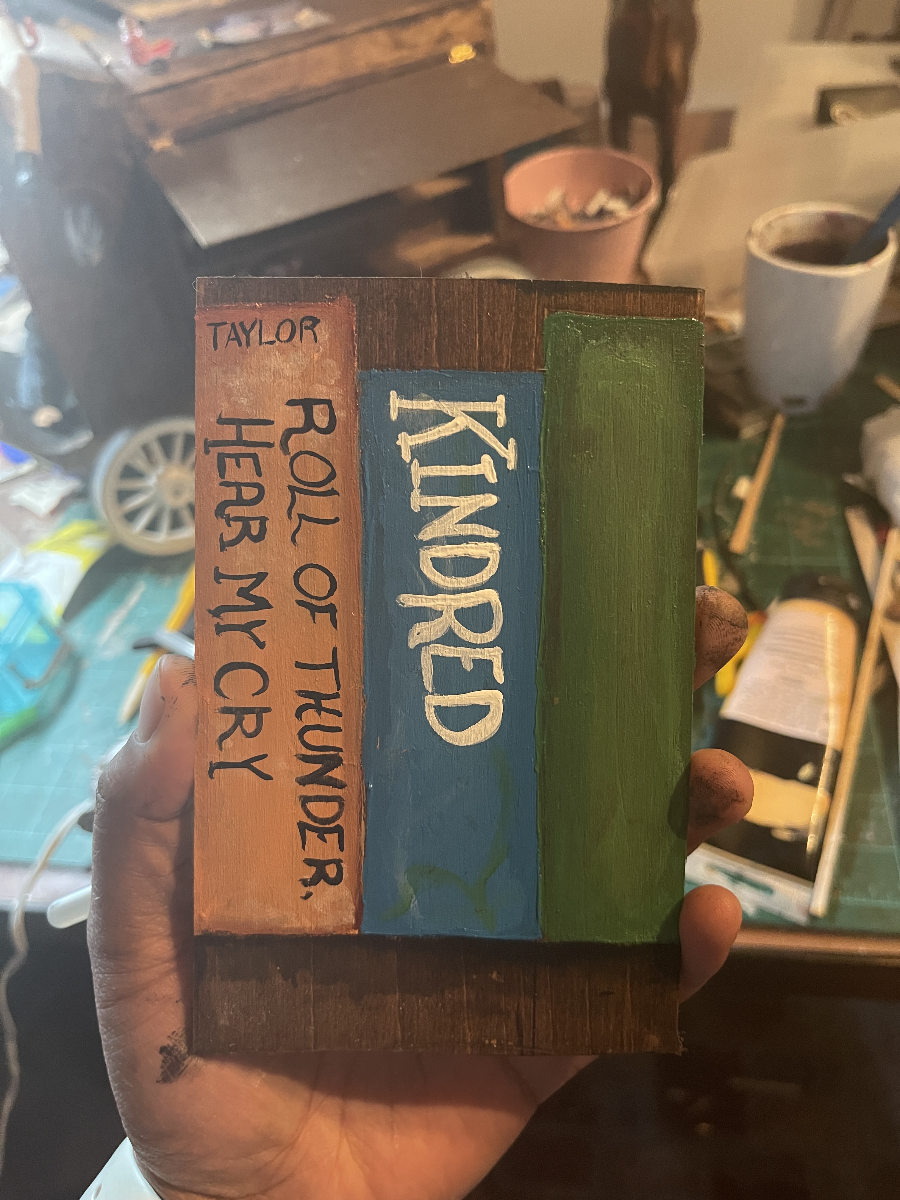 Miniature book spines.